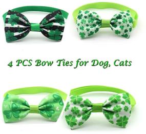 img 1 attached to 🍀 PoSeitiks St. Patrick's Day Dog Bandana Set - 9PCS: Adjustable Three Leaf Bandanas, Green Assorted Bow Ties, Lucky Green Eyeglass. Perfect Cat and Dog Costume!