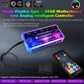 img 1 attached to 🌈 PECHAM 3 Pack RGB Case Fans - 120mm Silent Computer Cooling Fans with Remote Control, Addressable RGB Color Changing LEDs, Music Sync, and 5V ARGB Motherboard Sync (RGB2)