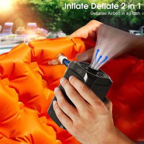 img 1 attached to 💨 Rechargeable USB Electric Air Pump for Inflatables - Portable Battery Operated Inflator for Camping, Air Mattress, and Toys with 3 Nozzles