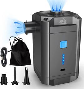 img 4 attached to 💨 Rechargeable USB Electric Air Pump for Inflatables - Portable Battery Operated Inflator for Camping, Air Mattress, and Toys with 3 Nozzles