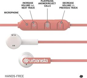 img 2 attached to 🎧 Беспроводные магнитные наушники Urbanista Berlin Bluetooth - розовое золото: до 4 часов воспроизведения, микрофон для обработки вызовов.