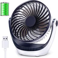 💨 aluan desk fan: compact rechargeable table fan with powerful airflow - 3 speeds, 360°rotatable head - ideal for home, office, bedroom, and desktop use logo