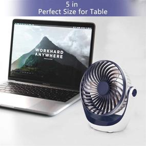 img 2 attached to 💨 Aluan Desk Fan: Compact Rechargeable Table Fan with Powerful Airflow - 3 Speeds, 360°Rotatable Head - Ideal for Home, Office, Bedroom, and Desktop Use