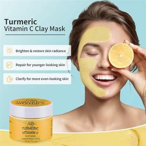 img 1 attached to 🧖 ANAIRUI Turmeric Vitamin C Facial Mask Set: Clarifying Clay, Purifying Peel Off, Hydrating Ice Cream Masks for Acne, Dark Spots, Oily Skin - 1.75 oz, Pack of 3