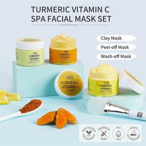 img 3 attached to 🧖 ANAIRUI Turmeric Vitamin C Facial Mask Set: Clarifying Clay, Purifying Peel Off, Hydrating Ice Cream Masks for Acne, Dark Spots, Oily Skin - 1.75 oz, Pack of 3