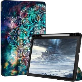 img 3 attached to Hocase Galaxy Tab S6 Lite 10.4 Case - Premium PU Leather Tri-Fold Flip Cover with Auto Sleep/Wake - Soft TPU Back - Mandala in Galaxy - 2020 Edition (SM-P610/P615)