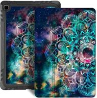 hocase galaxy tab s6 lite 10.4 case - premium pu leather tri-fold flip cover with auto sleep/wake - soft tpu back - mandala in galaxy - 2020 edition (sm-p610/p615) logo