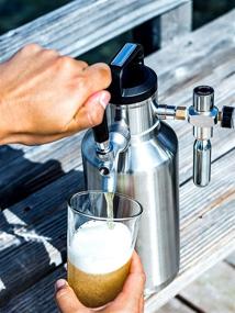 img 2 attached to Kakaako Brewing Co - 64 oz Pressurized Growler and Dispenser: Enjoy 🍺 Fresh Craft Beer and Homebrew with CO2 Regulator, Vacuum Insulation, and Standard Faucet