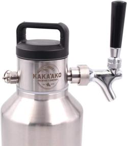 img 3 attached to Kakaako Brewing Co - 64 oz Pressurized Growler and Dispenser: Enjoy 🍺 Fresh Craft Beer and Homebrew with CO2 Regulator, Vacuum Insulation, and Standard Faucet