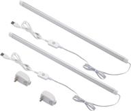 enhance your kitchen & cupboard with led dimmable under cabinet lighting – usb powered strip lights with touch sensor, 2 pack, 20inch 5w closet light bar with etl plug, 3 color temperature: perfect for shelf and more! логотип