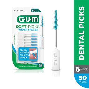 img 3 attached to 🦷 GUM Soft-Picks Wider Spaces Dental Picks 50 Count (Pack of 6) - Effective Oral Care Solution