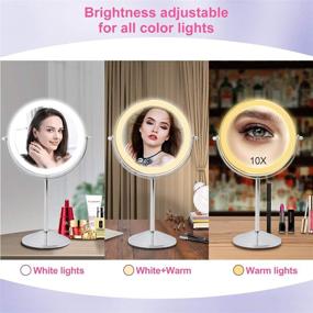 img 1 attached to Lighted Makeup Mirror Rechargeable Magnification