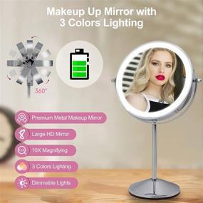 img 3 attached to Lighted Makeup Mirror Rechargeable Magnification