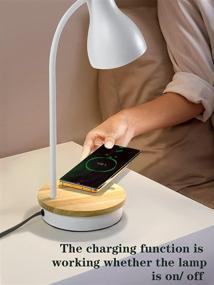 img 3 attached to 💡 Metal Arc Design Desk Lamp with Touch Control, AC Outlet, 3 Way Dimmable Bedside Nightstand Light – White for Bedroom, Study Room, and Office