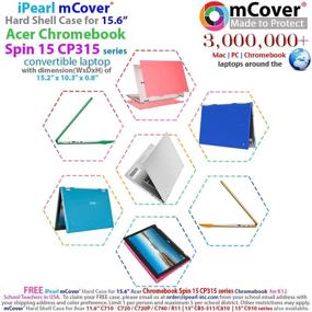 img 2 attached to 💻 mCover Hard Shell Case for Acer Chromebook Spin 15 CP315 Series (15.6", Aqua)