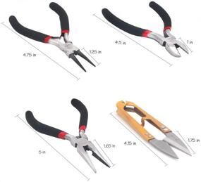 img 2 attached to 🔧 Jewelry Pliers Set: Round Nose Pliers, Wire Cutters & Needle Nose Pliers for Jewelry Making, Wire Wrapping & Beading