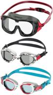speedo junior swim goggles 3-pack: multi-color & 🏊 shape variety pack - ultimate underwater eye protection for kids! logo