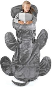 img 4 attached to 🦛 Kids Cozy Hippo Animal Tail Blanket - Soft and Comfortable Sleeping Bag Sleep Sacks for Movie Night, Sleepovers, Camping and More - Fits Boys and Girls Ages 3-13 Years