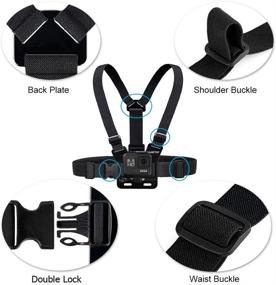 img 3 attached to Sametop Chest Mount Harness and Head Strap Kit for GoPro Hero 10, 9, 8, 7, 6, 5, 📷 4, Session, 3+, 3, 2, 1, Hero (2018), Fusion, DJI Osmo Action Cameras: Ultimate Hands-Free Action Camera Mounting Solution