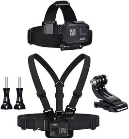 img 4 attached to Sametop Chest Mount Harness and Head Strap Kit for GoPro Hero 10, 9, 8, 7, 6, 5, 📷 4, Session, 3+, 3, 2, 1, Hero (2018), Fusion, DJI Osmo Action Cameras: Ultimate Hands-Free Action Camera Mounting Solution
