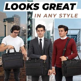 img 2 attached to 🎒 High-Quality Full-Grain Leather Laptop Bags for Men by Luxorro – Durable Soft Leather Briefcase, Hand-Stitched for Lifetime Use, Compact yet Spacious Design for 14-inch Laptops in Black