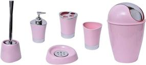 img 2 attached to EVIDECO Shiny Bath Freestanding Toilet Bowl Brush with Holder - Light Pink, 4.92 x 4.92 x 14.17 inches