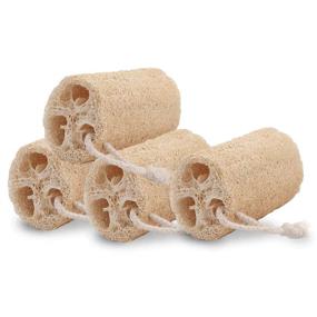 img 3 attached to 🌿 Organic Loofah Sponge Set - 4 Pcs Body & Kitchen Loofahs for Gentle Skin Care, Eco-Friendly Cleaning & Dishwashing