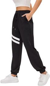 img 2 attached to SweatyRocks Women's Drawstring Waist Striped Side Jogger 👖 Sweatpants with Pocket: Stylish and Functional Active wear for Ladies!