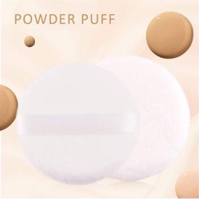 img 1 attached to 4-Pack WXJ13 Large Loose Powder Puff (4.12 Inch) with 2-Pack Gold Metal Powder Box - Smooth & Soft Puff with Ribbon Band Handle for Body Loose Powder