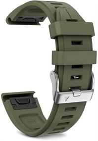 img 4 attached to NotoCity Compatible With Fenix 5S Plus Band Silicone Sport Watch Bands For Fenix 5S/Fenix 5S Plus/Fenix 6S/Fenix 6S Pro/D2 Delta S Smartwatch-Silver Buckle(Army Green)