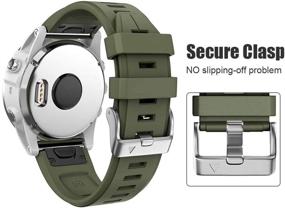 img 3 attached to NotoCity Compatible With Fenix 5S Plus Band Silicone Sport Watch Bands For Fenix 5S/Fenix 5S Plus/Fenix 6S/Fenix 6S Pro/D2 Delta S Smartwatch-Silver Buckle(Army Green)