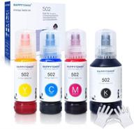 🖨️ happytoner compatible 502 t502 refill ink bottles for ecotank et-3750 et-3760 et-4750 et-2750 et-2760 et-2700 et-4760 et-3700 et-3710 et-15000 st-2000 st-3000 st-4000 printer (4-pack) logo