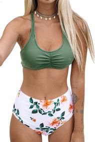 img 4 attached to 👙 CUPSHE Women's X-Small Celadon Waisted Swimsuit & Cover Up – Stylish Women's Clothing