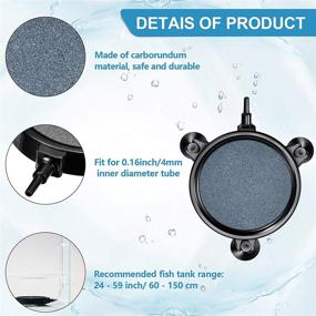 img 1 attached to 🐠 Enhance Oxygenation in Your Aquarium with 8 Piece 4 Inch Disc Air Stone Bubble Diffuser Kit – Ideal for Hydroponics, Fish Tanks, and Aquariums – Blue with Gray