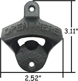 img 3 attached to 🍺 Vintage Beer Bottle Opener with 3PCS Cast Iron Wall Mount - Ideal for Bars, KTVs, Hotels, and Homes (Black)