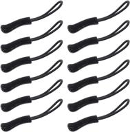 12 pack black zipper pulls by wisdompro - ideal for backpacks, tents, traveling cases, trolley cases, pencil pouches, and jackets logo