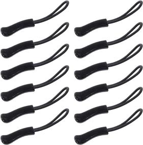 img 4 attached to 12 Pack Black Zipper Pulls by Wisdompro - Ideal for Backpacks, Tents, Traveling Cases, Trolley Cases, Pencil Pouches, and Jackets