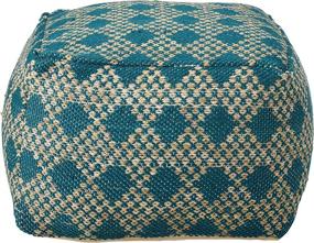 img 3 attached to 🪑 Christopher Knight Home Betty Large Square Casual Pouf: Boho Chic Beige and Teal Yarn