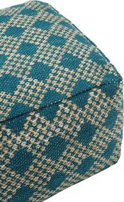 img 2 attached to 🪑 Christopher Knight Home Betty Large Square Casual Pouf: Boho Chic Beige and Teal Yarn