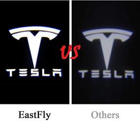 img 2 attached to 🚗 Улучшите свой Tesla Model 3/S/X/Y с EastFly Puddle Lights: Проектор автомобильного логотипа для светильника любезности на двери + Светодиодные аксессуары интерьера