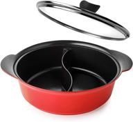 🔴 haufson yin yang non-stick hot pot: professional kitchenware for home cooking (red) логотип