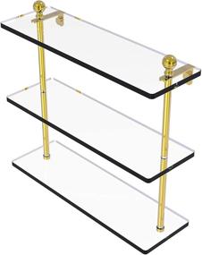 img 1 attached to 📚 Mambo Collection Triple Tiered Glass Shelf - Allied Brass MA-5/16, 16 Inch, Polished Brass Finish