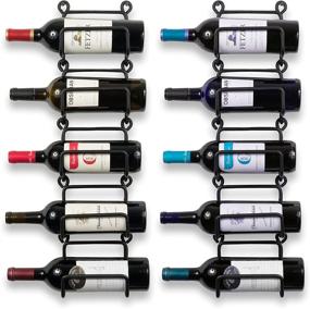 img 3 attached to Stylish & Functional Wallniture Moduwine Wine Rack Wall Mount: Farmhouse Decor & Kitchen Storage Rack, Set of 8