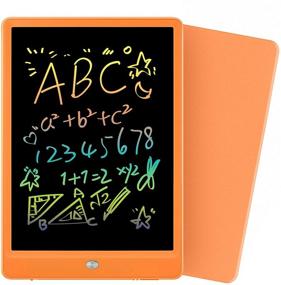 img 4 attached to Orsen 10 Inch LCD Writing Tablet - Colorful Doodle Board Drawing Tablet, Erasable Reusable Writing Pad - Educational Gift for 3-6 Year Old Girls Boys (Orange)