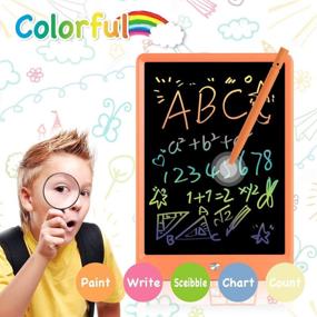 img 1 attached to Orsen 10 Inch LCD Writing Tablet - Colorful Doodle Board Drawing Tablet, Erasable Reusable Writing Pad - Educational Gift for 3-6 Year Old Girls Boys (Orange)