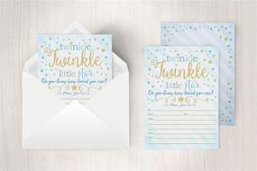 img 3 attached to 🌟 Blue and Gold Twinkle Twinkle Little Star Baby Shower Invitations: 20 Fill in Style with Envelopes for a Boy's Special Occasion