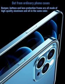 img 1 attached to 📱 Upgraded KumWum Anti Peep Case for iPhone 12 Mini Magnetic Cover - Blue | 360 Double-Sided Tempered Glass Aluminium Bumper with Camera Lens Protector