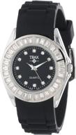 sparkle with style: trax women rox crystal bezel watch, featuring a comfortable rubber silicone band logo