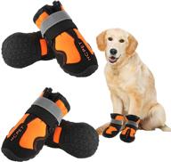 🐶 medium and large dog waterproof boots - reflective anti-slip sole for indoor/outdoor running - set of 4 eofojp dog shoes логотип