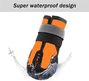 img 1 attached to 🐶 Medium and Large Dog Waterproof Boots - Reflective Anti-Slip Sole for Indoor/Outdoor Running - Set of 4 EOFOJP Dog Shoes